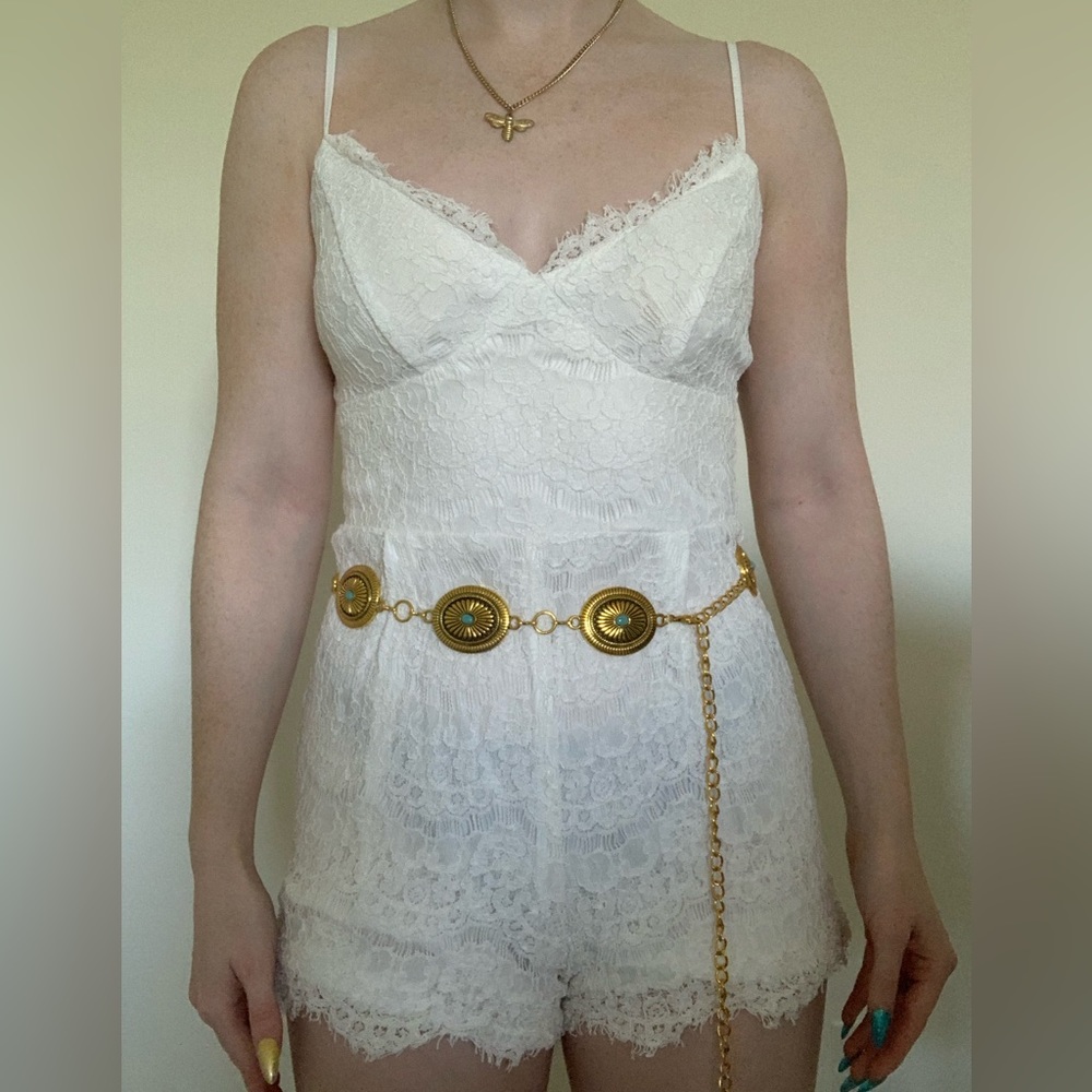 White lace romper